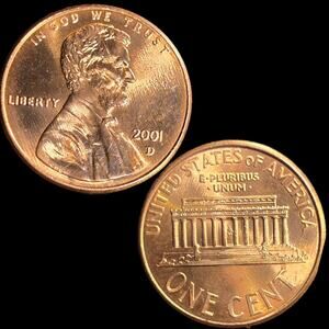 READ 2001D Lincoln Cent Penny Doubled Ear Doubled Bowtie Die Crack US Error Coin